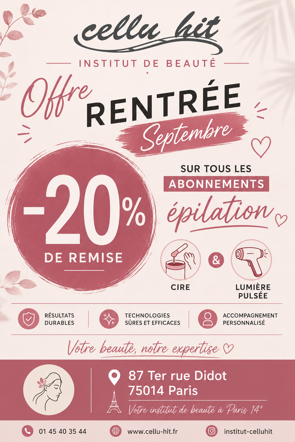 2A3EDD9AOffre de rentrée : -20 % sur vos abonnements épilation à Paris 14C522-4150-843F-64CE2980852F Offre de rentrée : -20 % sur vos abonnements épilation à Paris 14